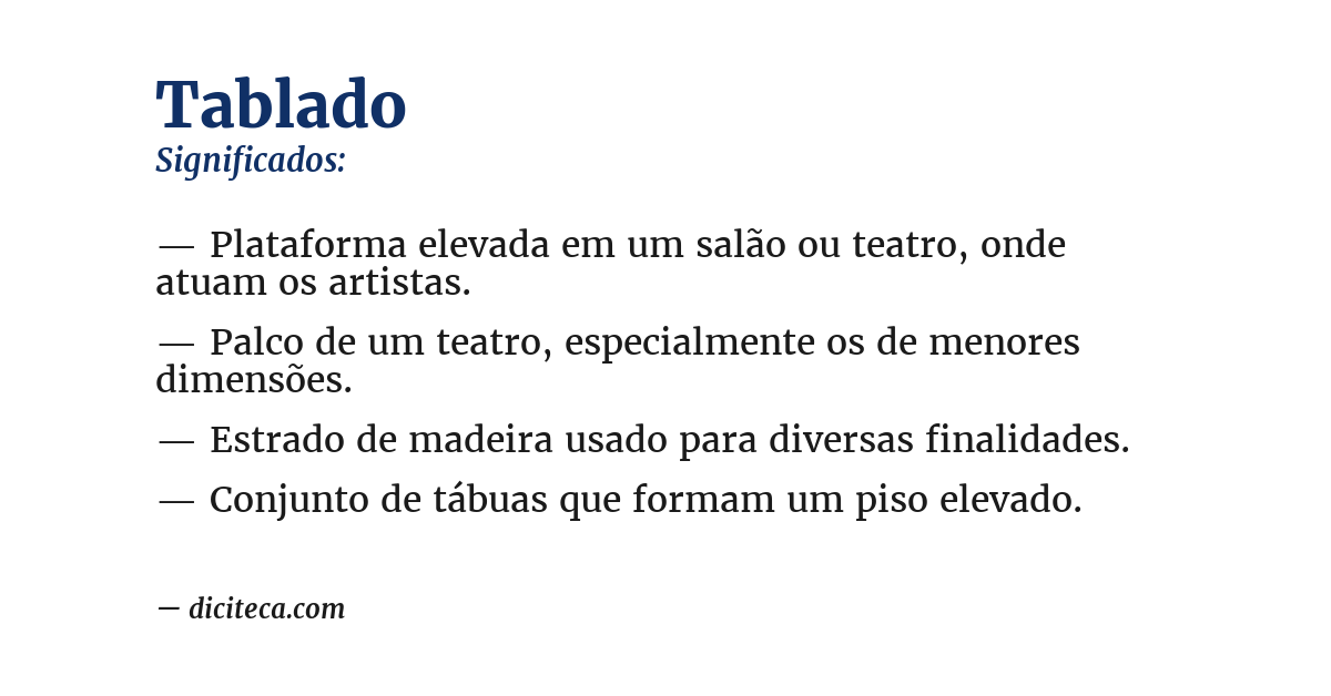 Significado de tablado