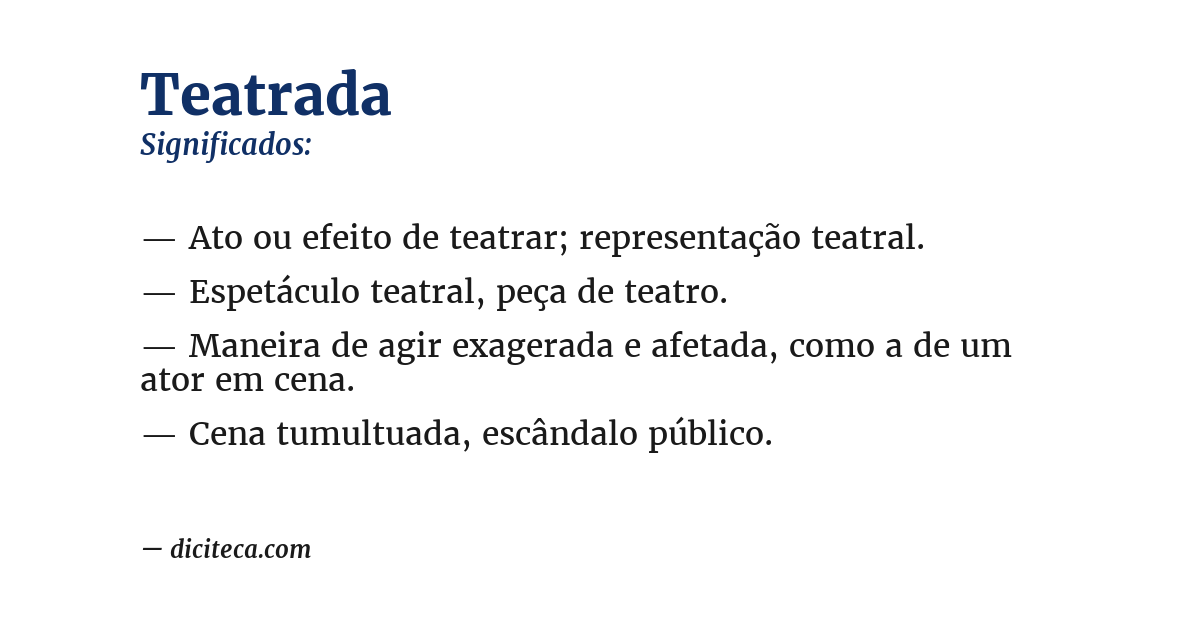 Significado de teatrada