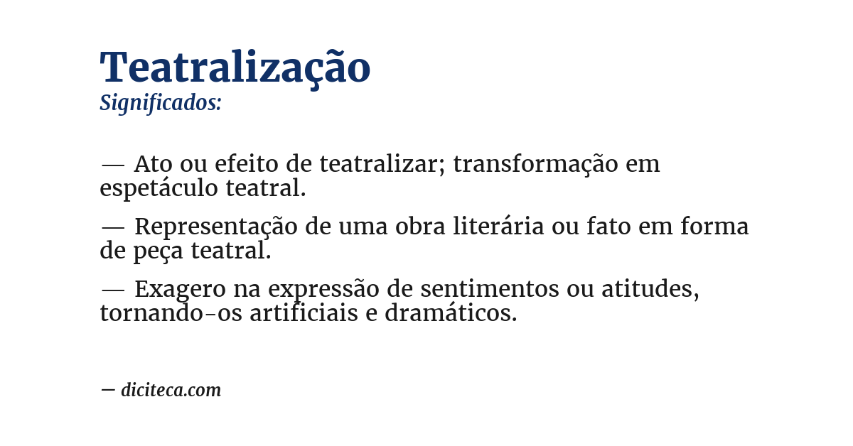 Significado de teatralização
