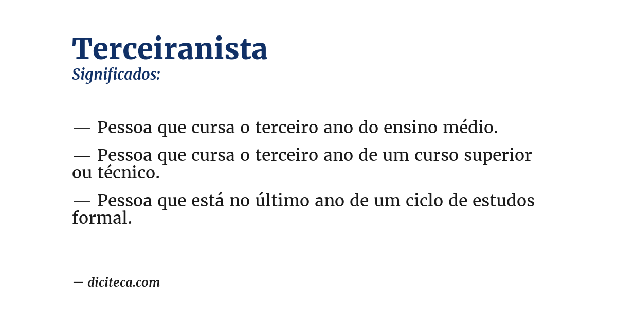 Significado de terceiranista