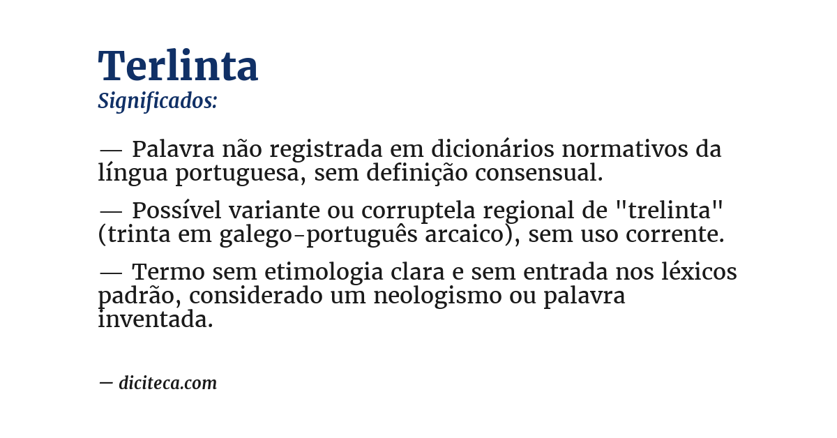 Significado de terlinta