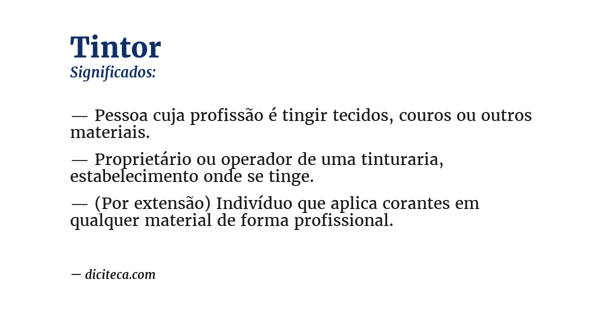 Significado de tintor