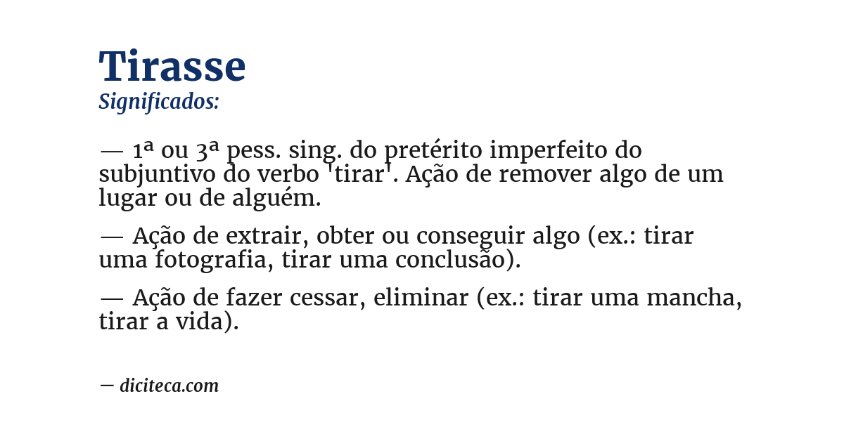 Significado de tirasse