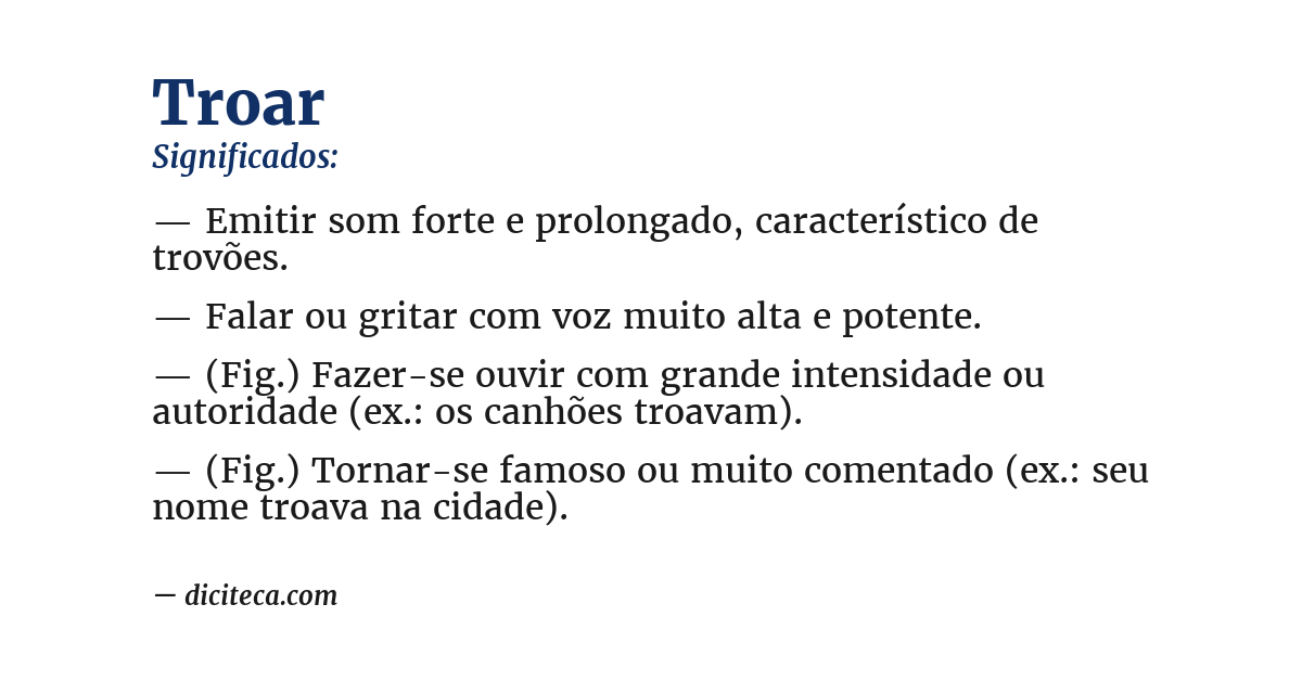 Significado de troar