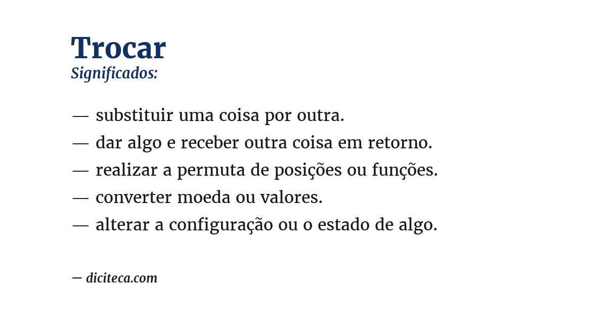 Significado de trocar