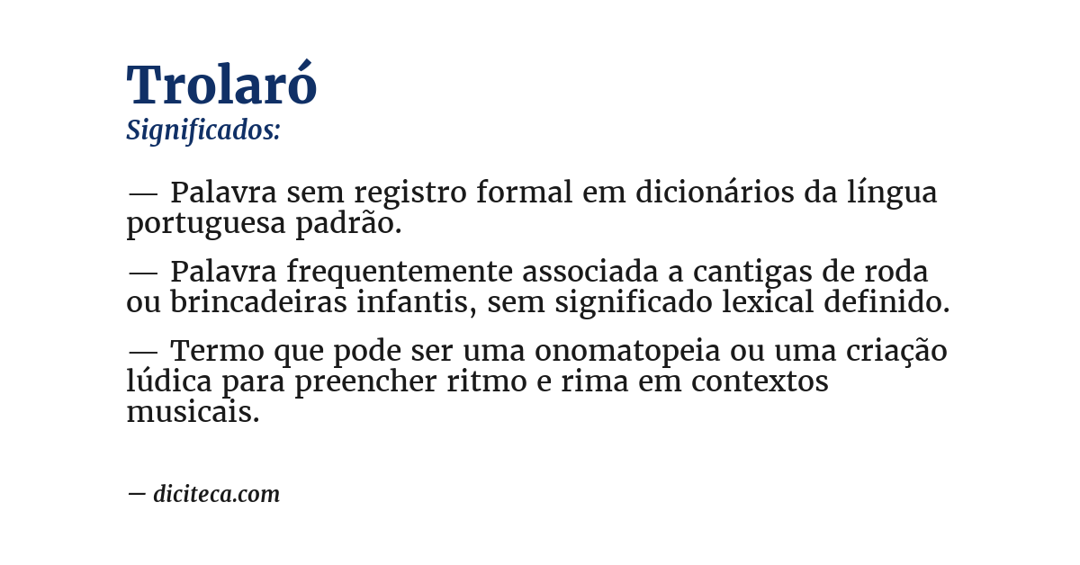 Significado de trolaró