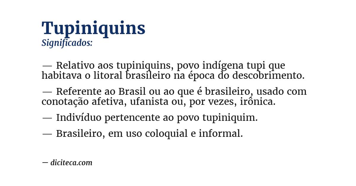 Significado de tupiniquins