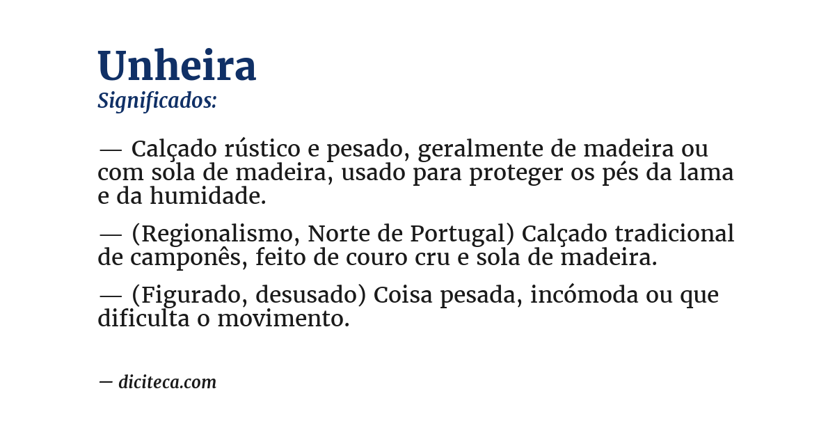 Significado de unheira