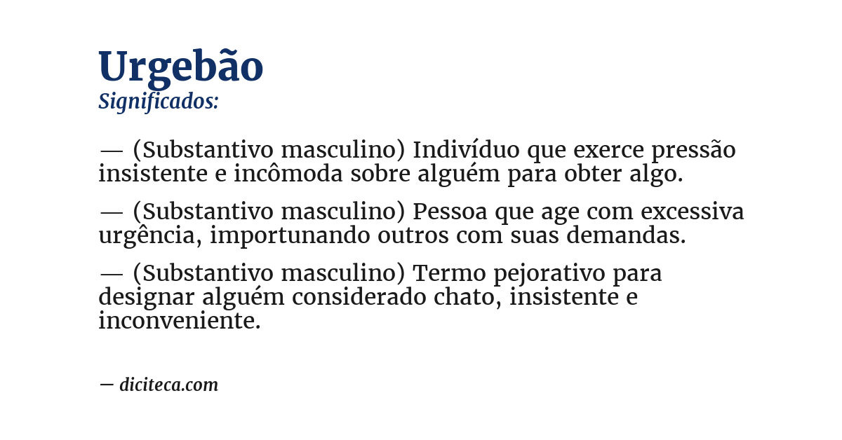 Significado de urgebão