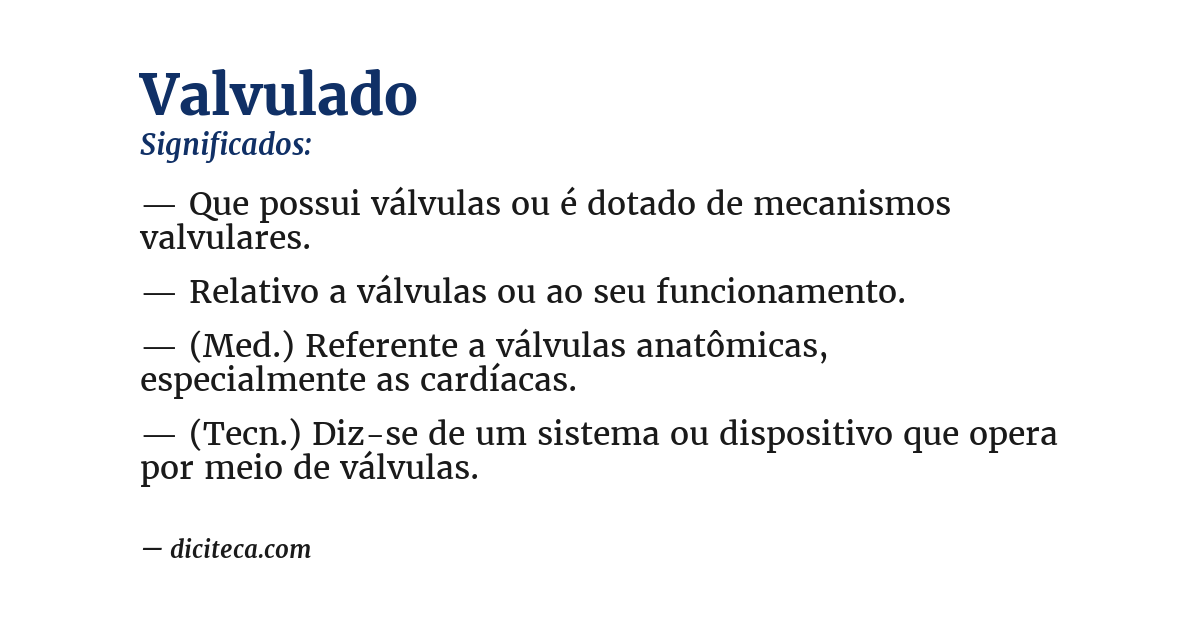 Significado de valvulado