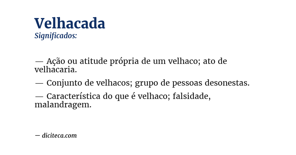 Significado de velhacada