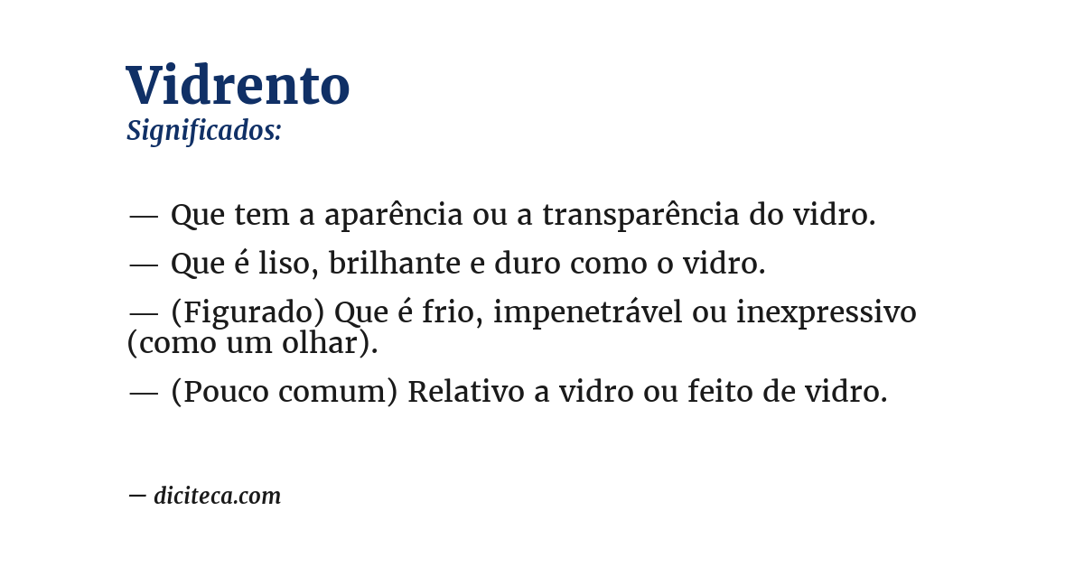 Significado de vidrento
