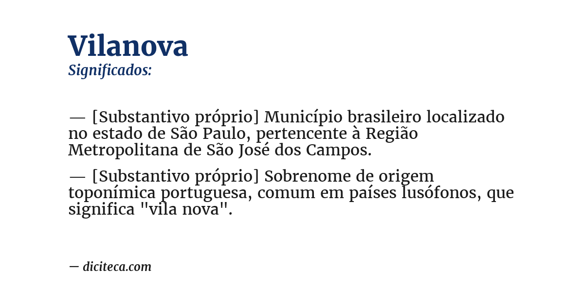 Significado de vilanova