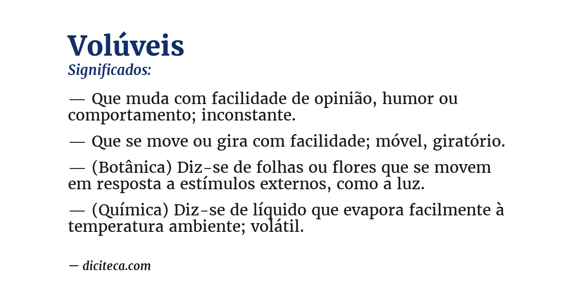 Significado de volúveis