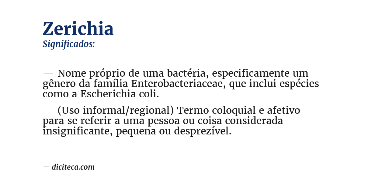 Significado de zerichia