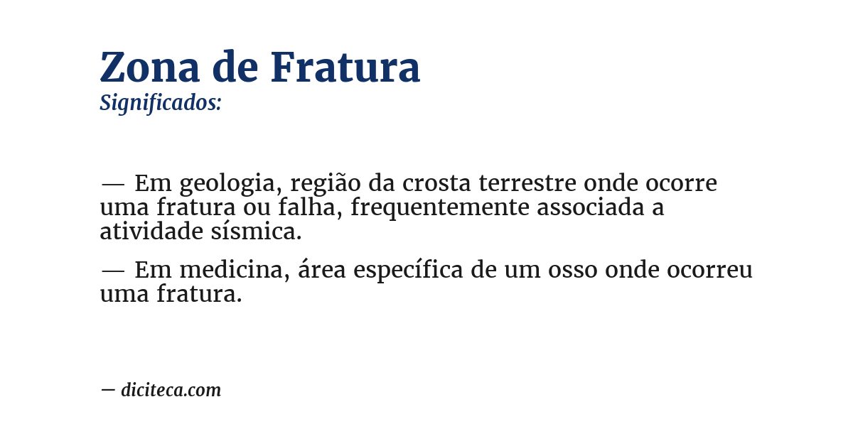 Significado de zona de fratura