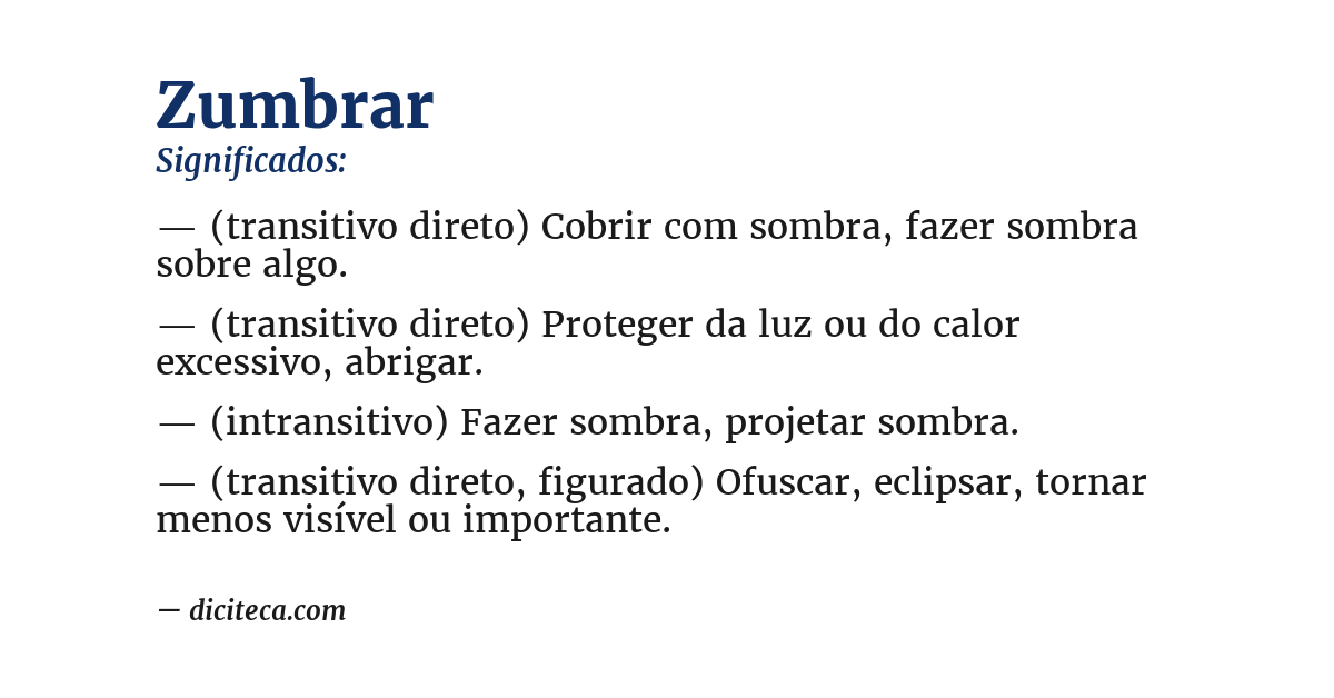 Significado de zumbrar