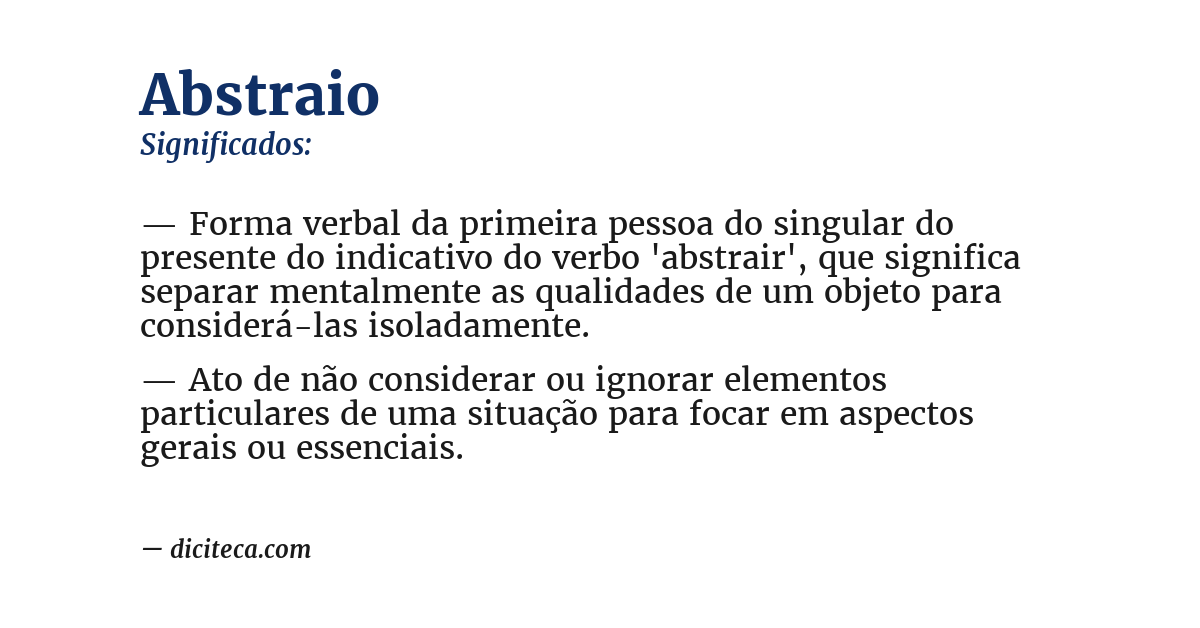 Significado de abstraio
