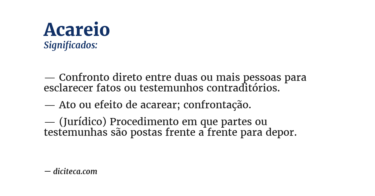 Significado de acareio