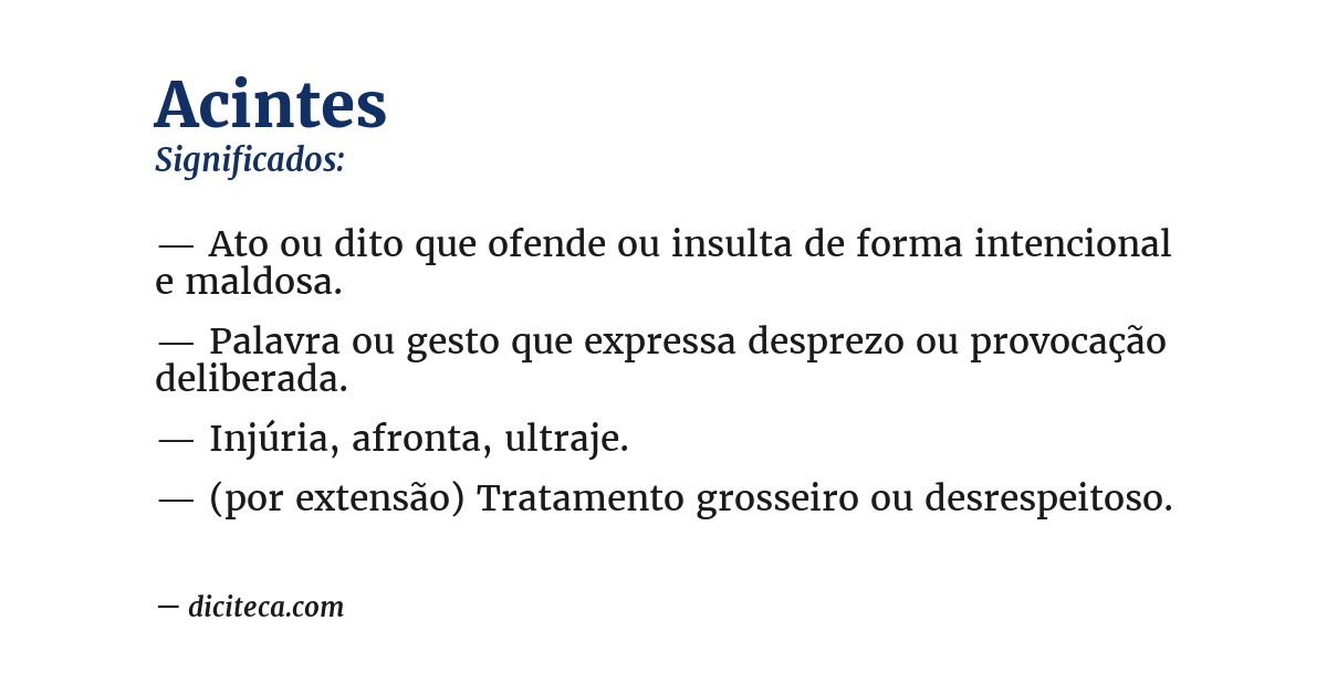 Significado de acintes