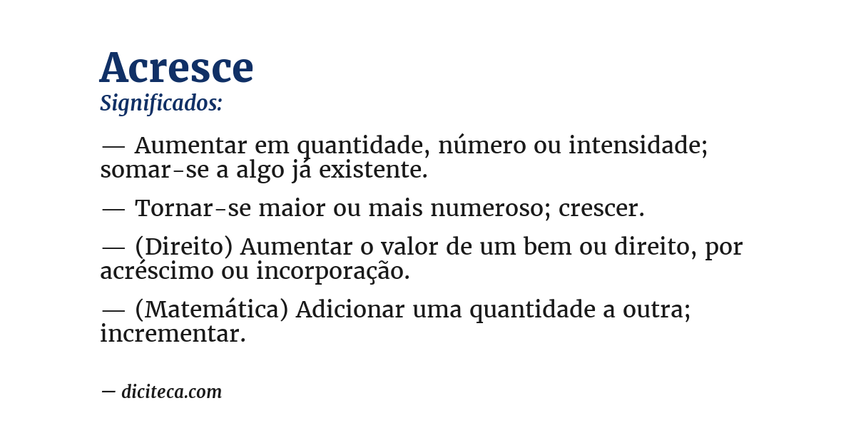 Significado de acresce