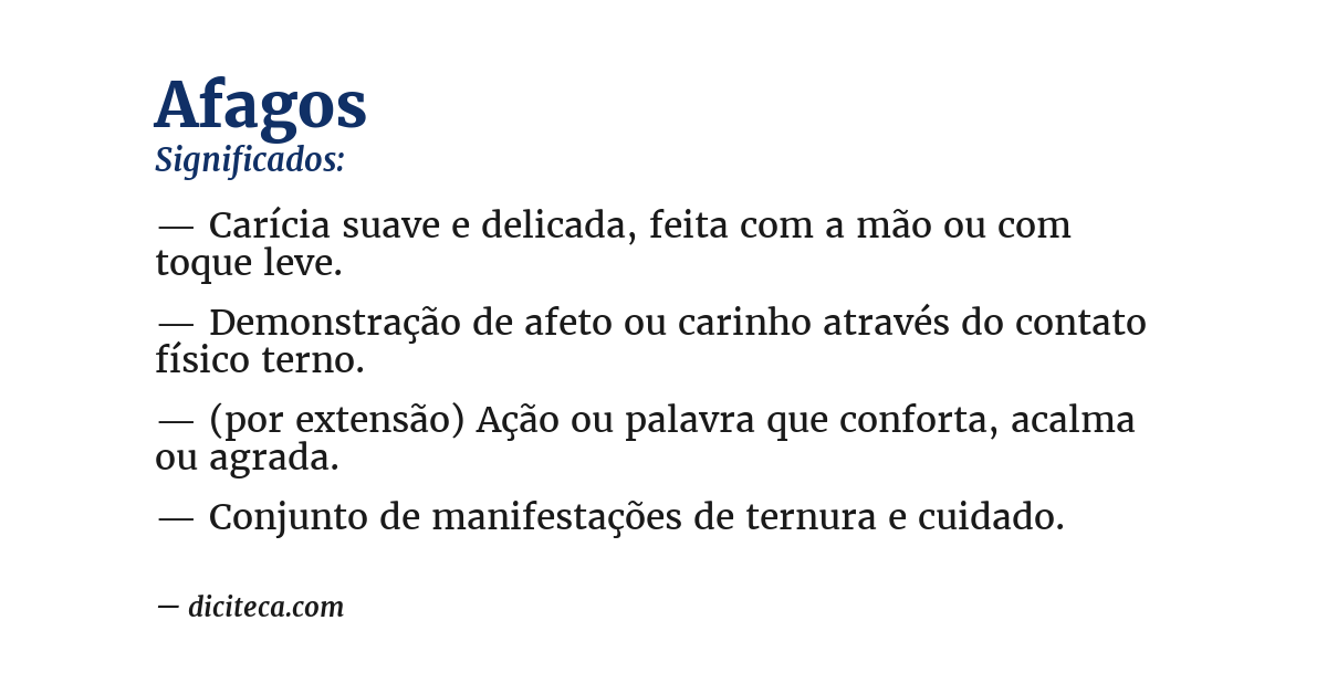 Significado de afagos