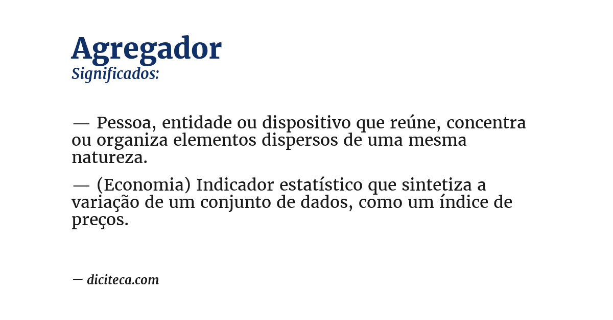 Significado de agregador