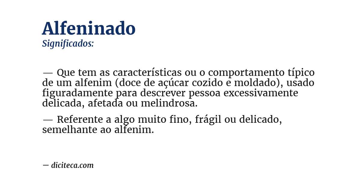 Significado de alfeninado