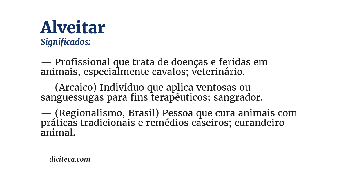 Significado de alveitar