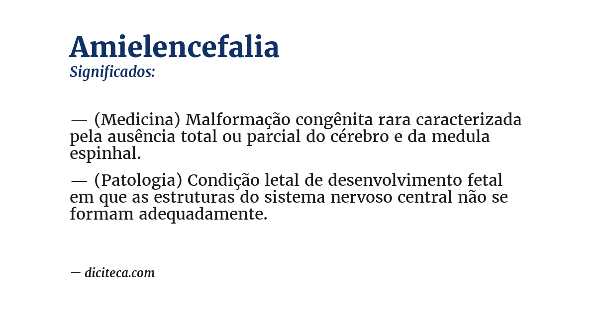 Significado de amielencefalia