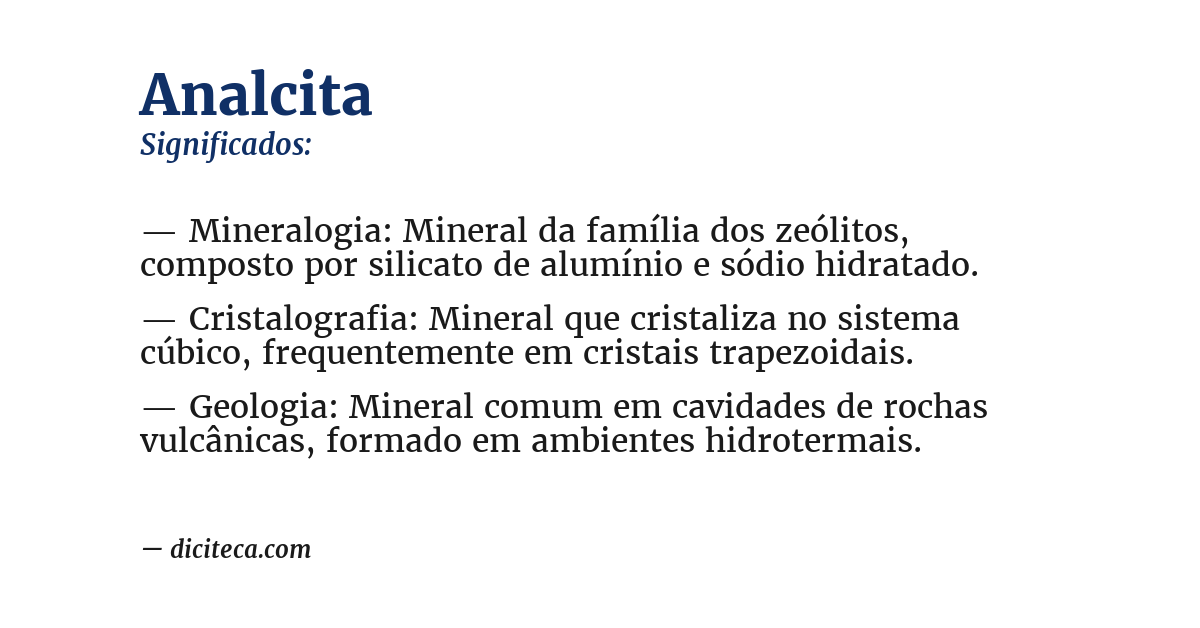 Significado de analcita