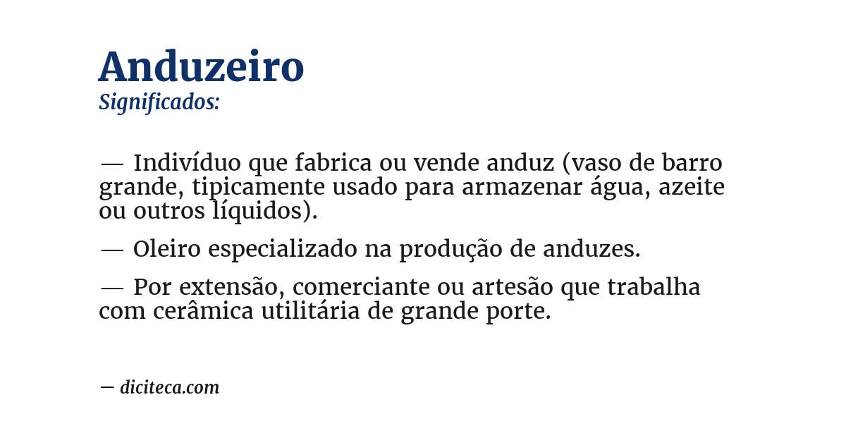 Significado de anduzeiro