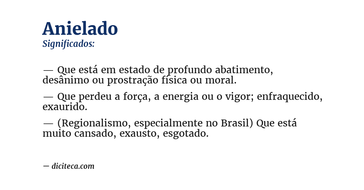 Significado de anielado