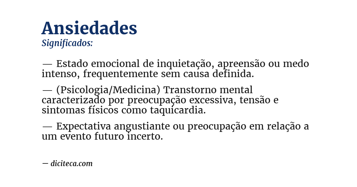 Significado de ansiedades