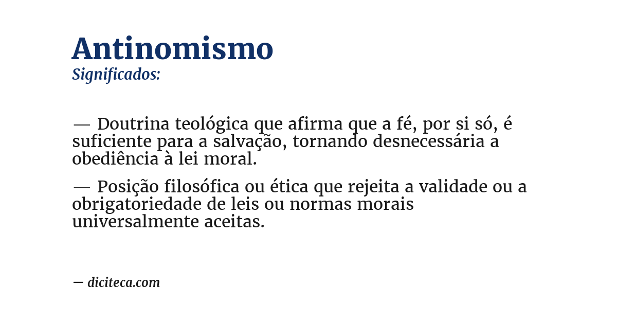 Significado de antinomismo