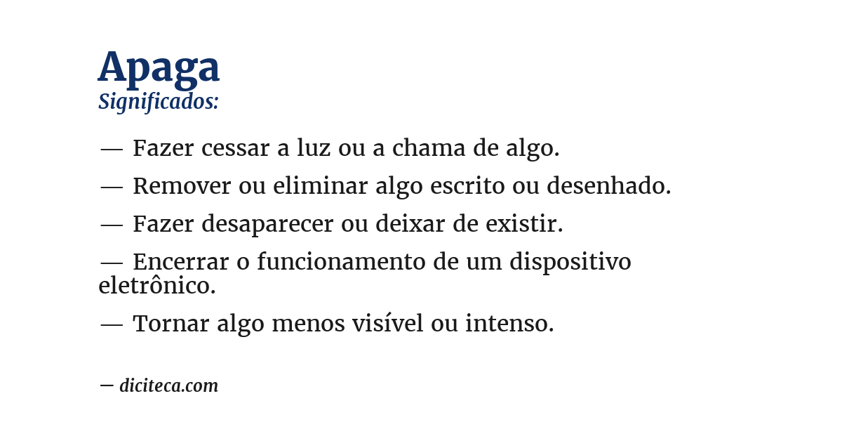 Significado de apaga