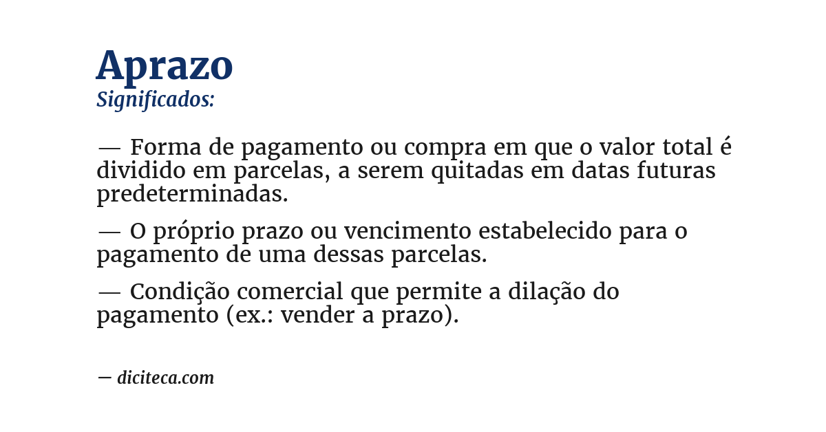 Significado de aprazo