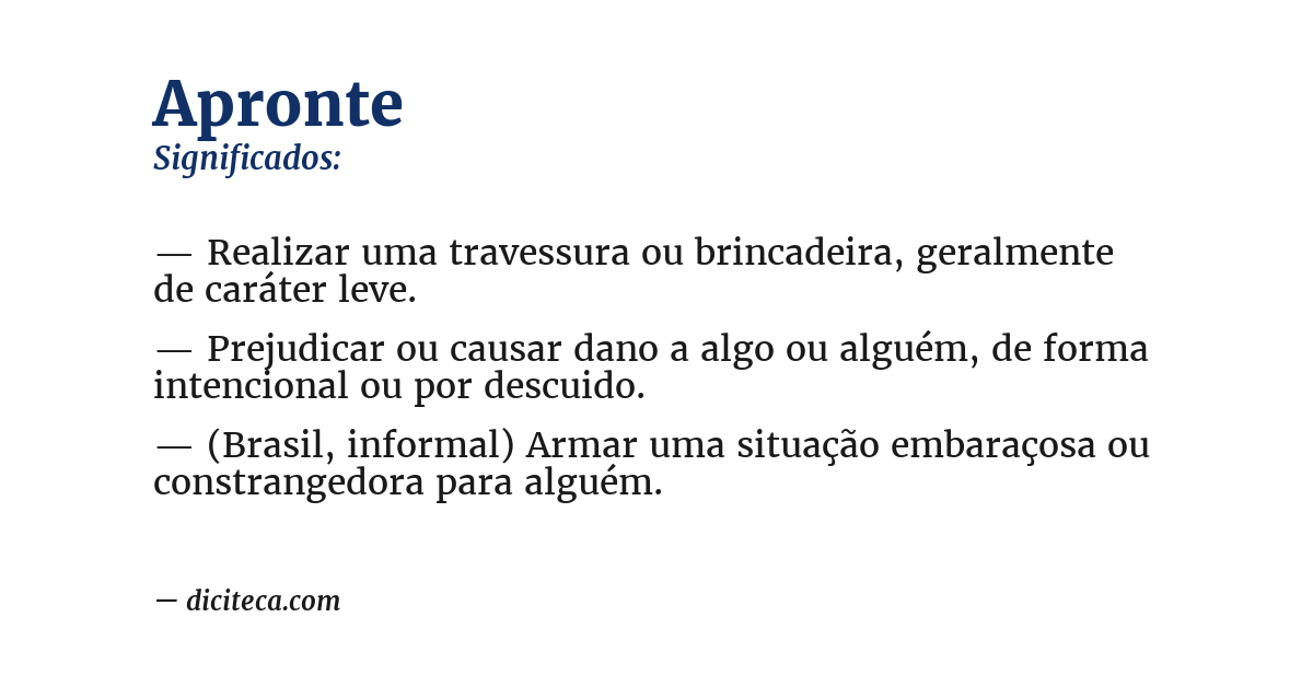 Significado de apronte