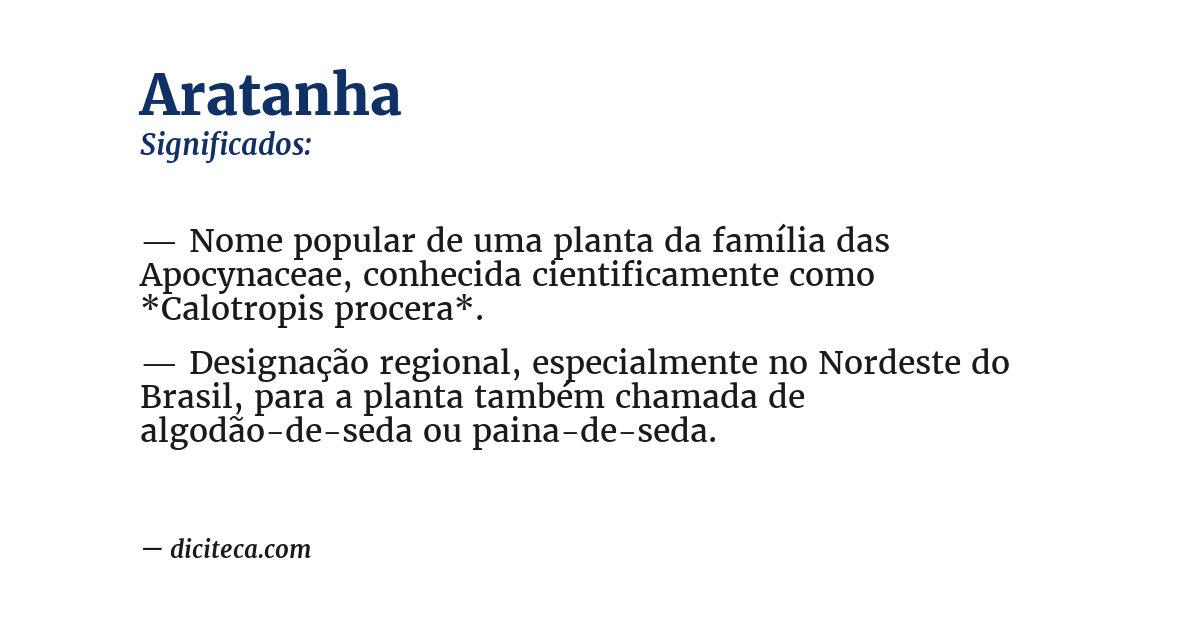 Significado de aratanha