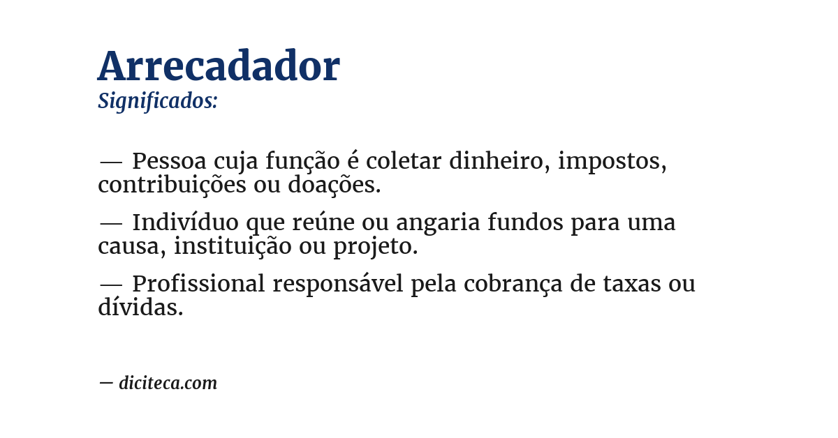 Significado de arrecadador