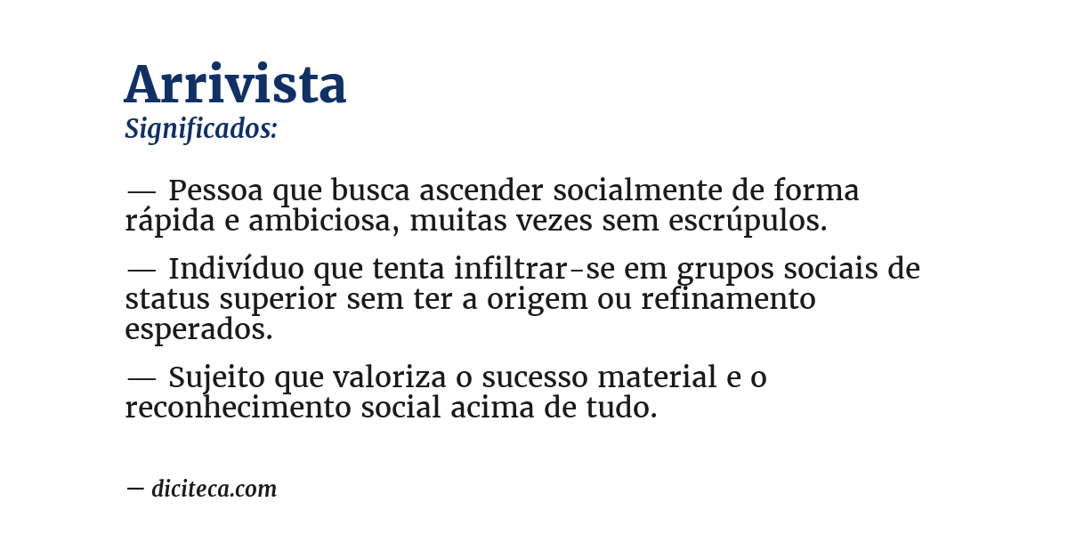 Significado de arrivista