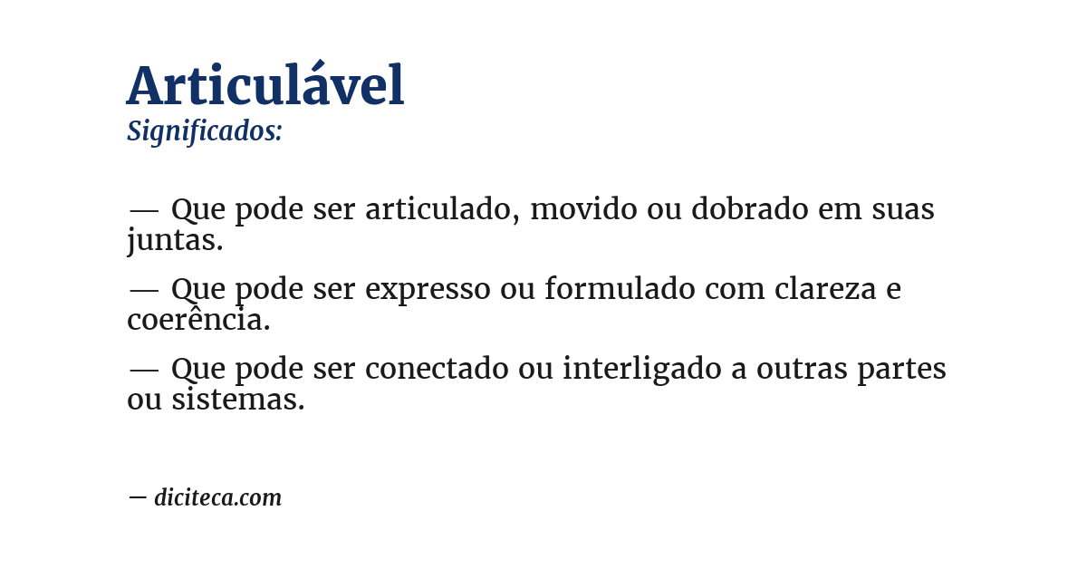 Significado de articulável