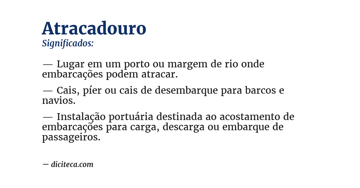 Significado de atracadouro