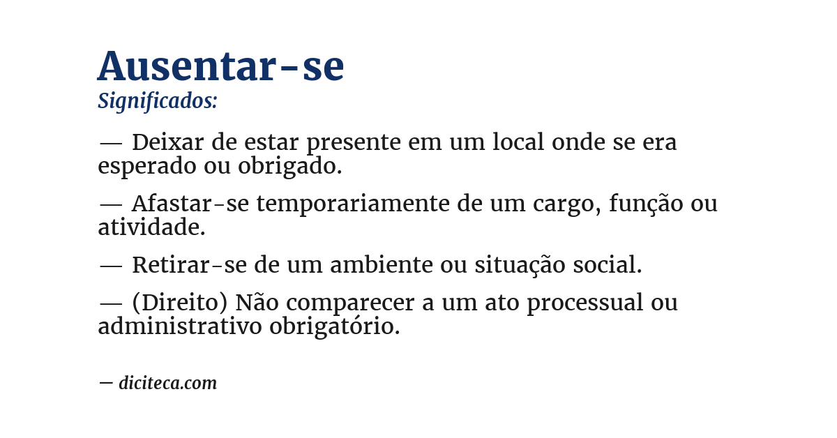 Significado de ausentar-se