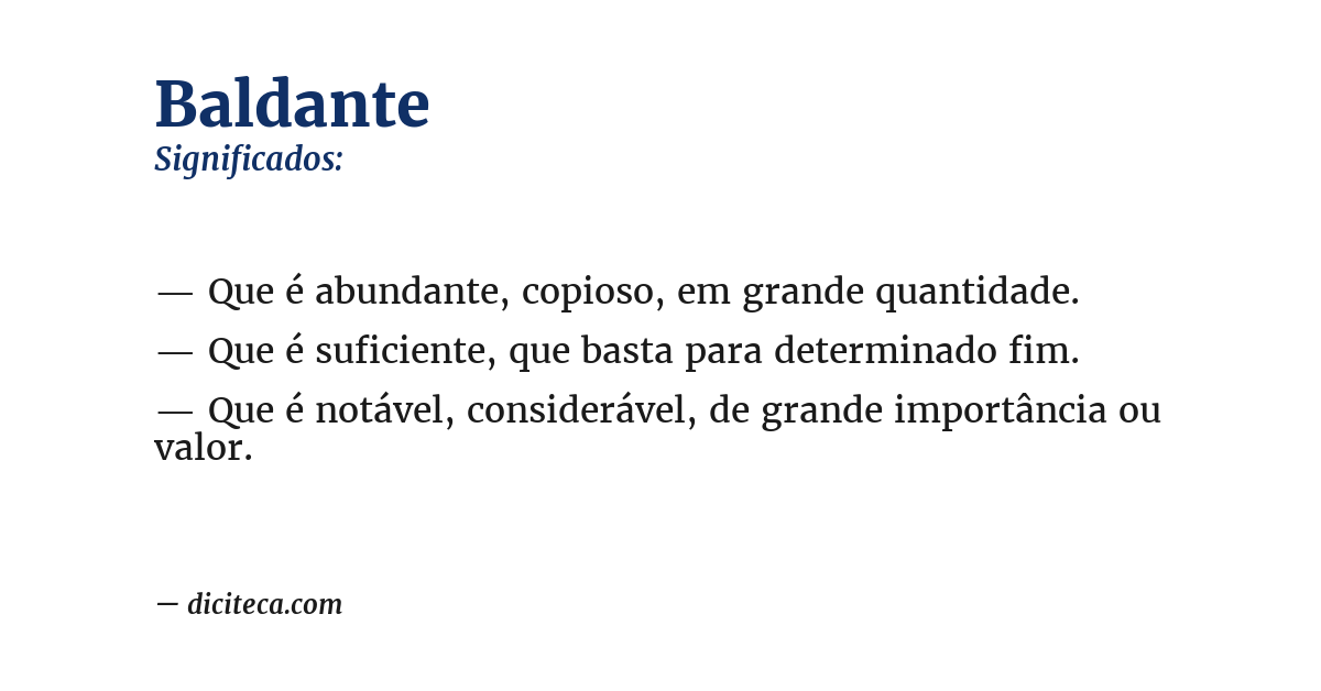 Significado de baldante