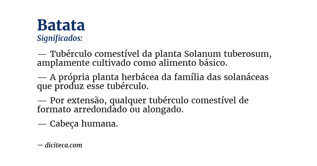 Significado de batata