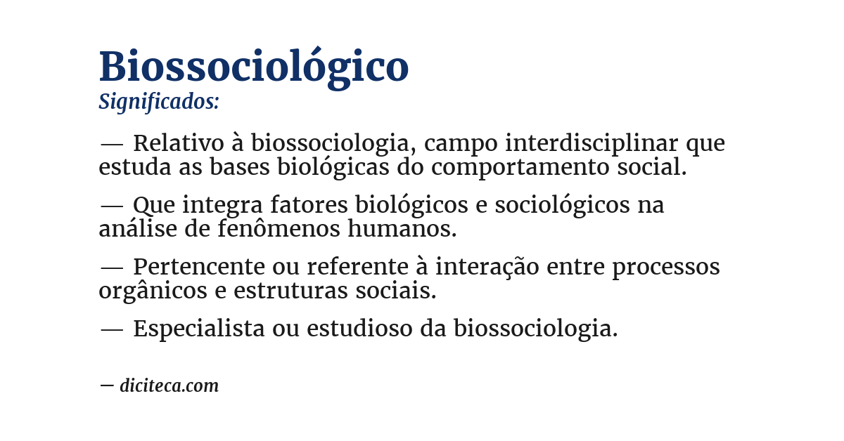 Significado de biossociológico