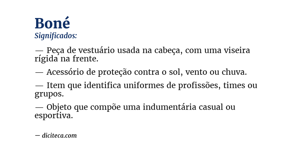 Significado de boné