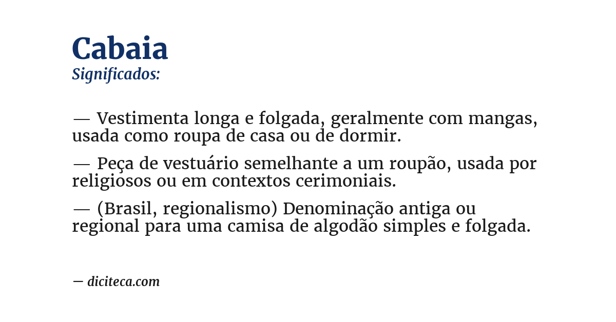 Significado de cabaia