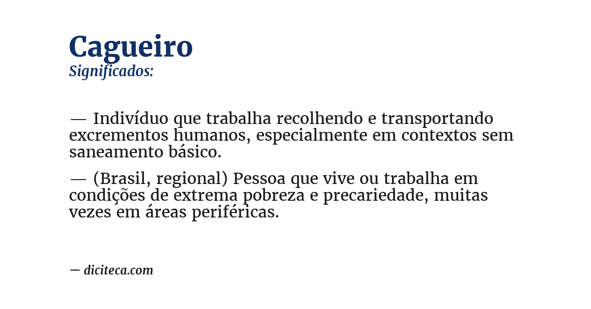 Significado de cagueiro